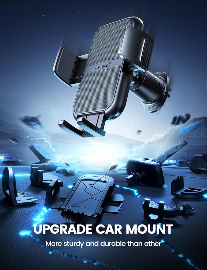 Lamicall 2025 Wider Clamp & Metal Hook Car Phone Holder Vent Phone Holders - Image 6
