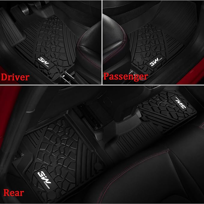 3W Floor Mats Fit for Jeep Renegade 2015-2023 TPE All Weather Custom Fit Floor - Image 8