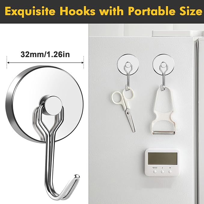 MIKEDE Magnetic Hooks Heavy Duty, 110LB Swivel Swing Strong Magnetic Hooks - Image 3