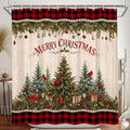 Vintage Christmas Shower Curtain, 72x78 Inch Waterproof Fabric by Duluxykl