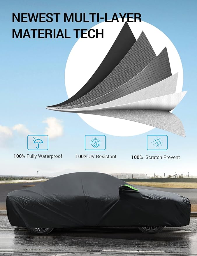Proadsy 2025 Upgrade Car Cover for Toyota Camry 1996-2024 2025, Waterproof All - Image 4