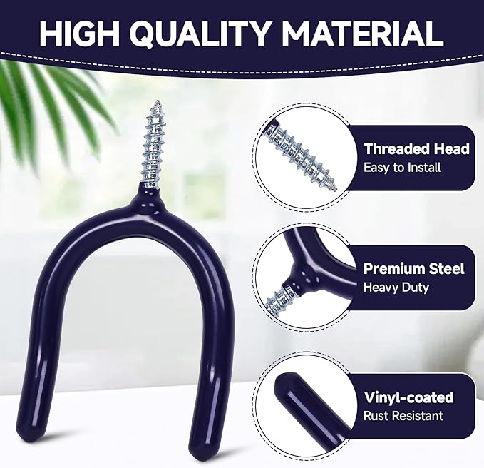 12 Pack Garage Storage System Steel U Hooks - Image 4