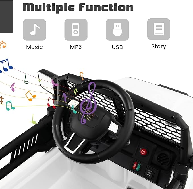 OLAKIDS Kids Ride On Truck, 12V Electric Vehicle Jeep Car - Image 4