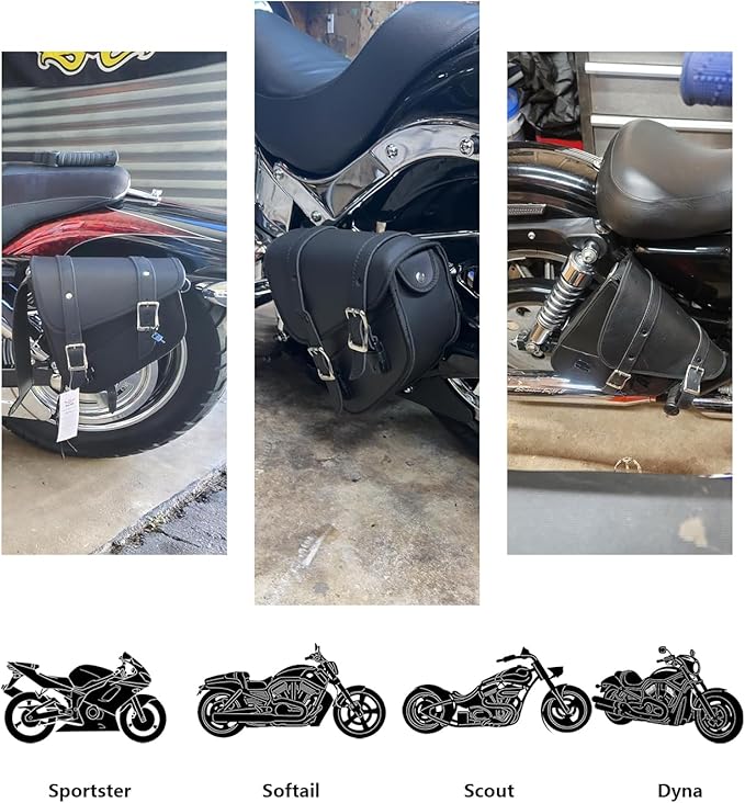 Motorcycle Saddle Bags Leather Motorcycle Solo Swing Arm Bag - Image 5