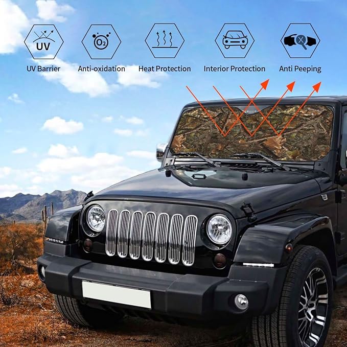 Camouflage Hunting Car Windshield Sunshade Front Window Sun Visor Protector - Image 5