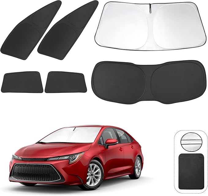 TINGLU Window Shades for Toyota Corolla 2020-2024 2025 Accessories Side Full by TINGLU