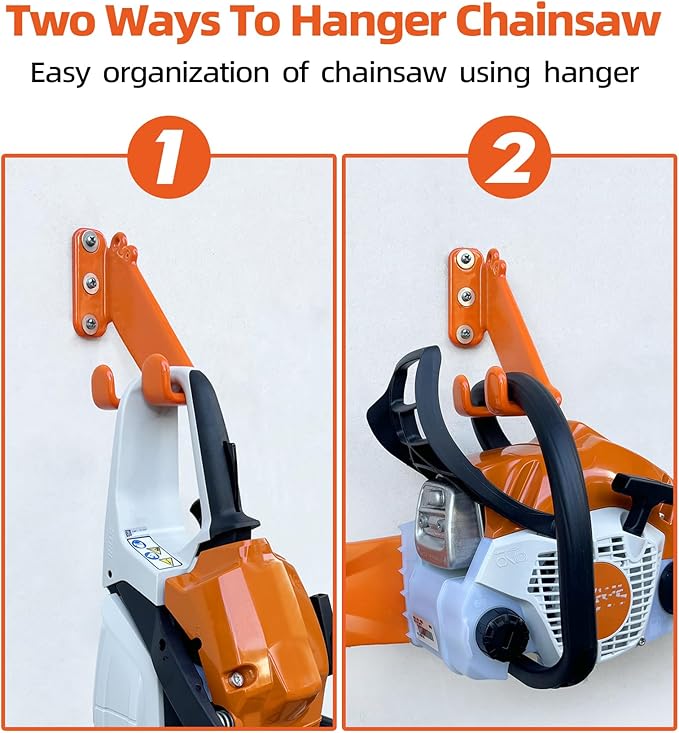 Chainsaw Hanger, 2 Pack Chainsaw Wall Mount, Heavy Duty Chainsaw Holder - Image 2