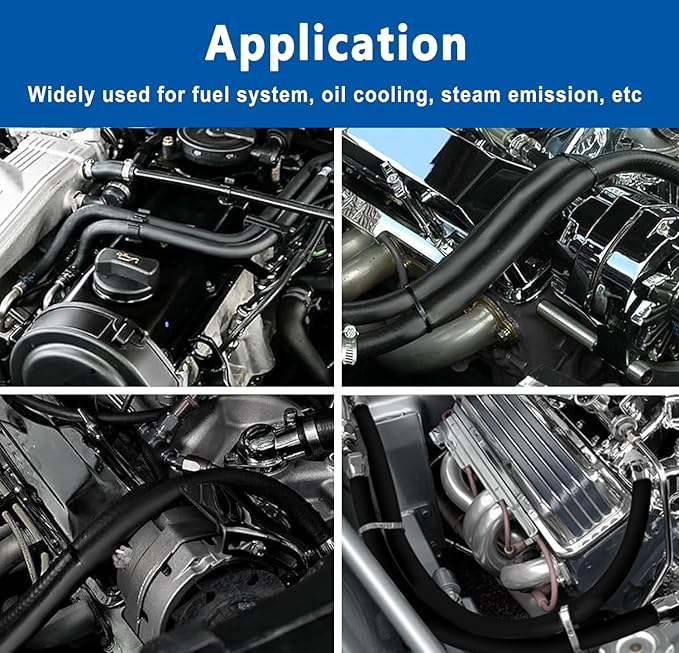 LokoCar Rubber Fuel Hose Line Push Lock 1/2" ID SAE 30R7 NBR 5ft 300PSI Black - Image 7