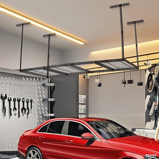 4x6 FT Overhead Garage Storage Rack, Steel Ceiling Storage Rack - Image 2