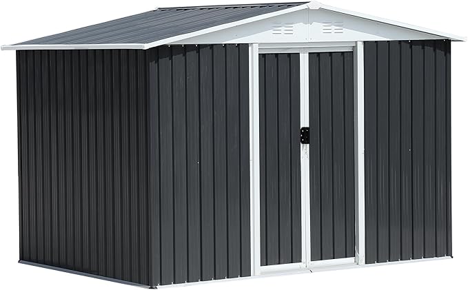 6x8 FT Outdoor Storage Shed, Metal Garden Shed - Image 6