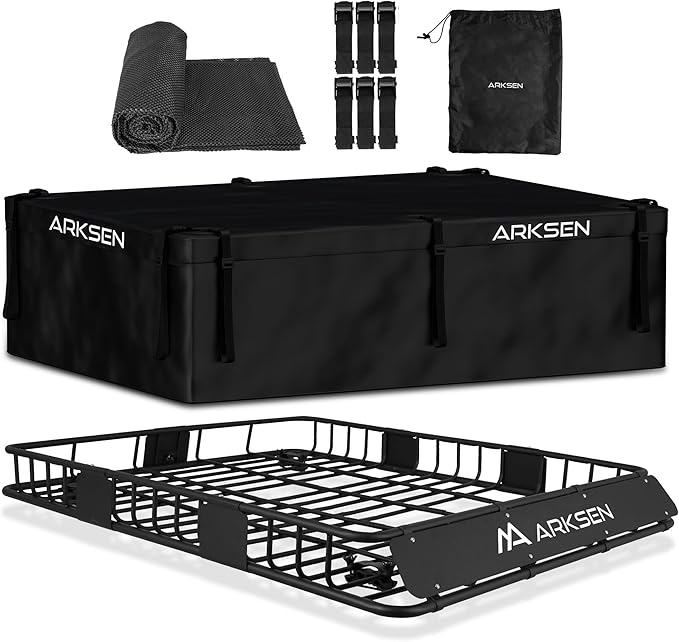 ARKSEN 64 x 50 x 6 Inch Universal Extra Wide 150LB Heavy Duty Roof Rack Cargo by ARKSEN