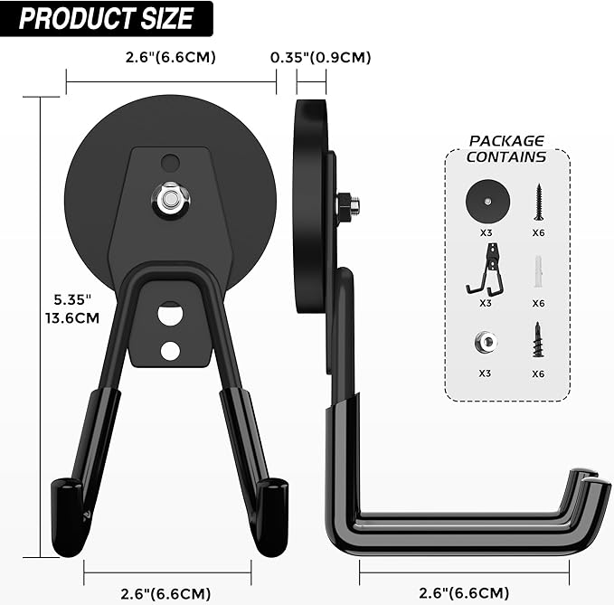 3Pcs Heavy Duty Storage Magnetic Utility Hooks Large Garage Strong Extra Magnet - Image 2