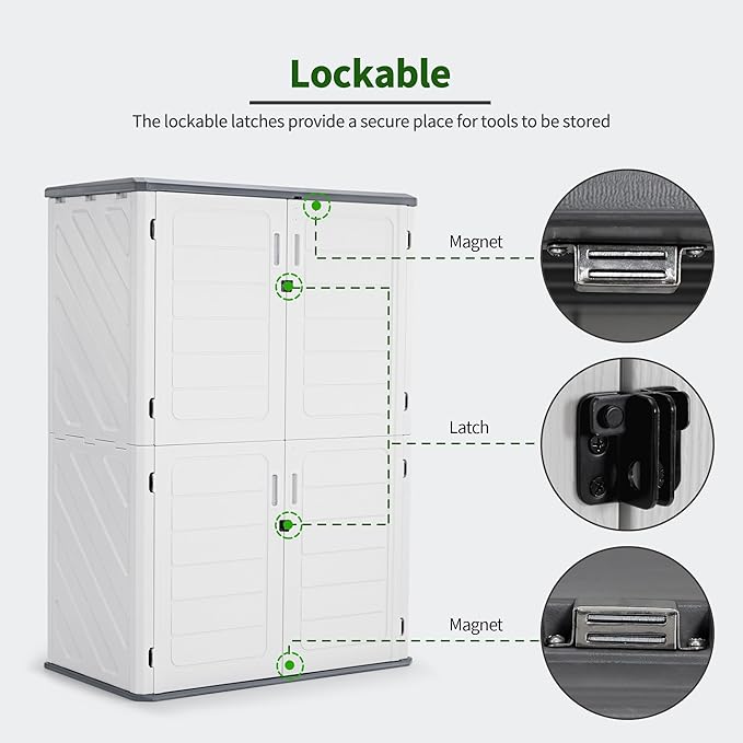 Macrout 50 Cu.Ft Plastic Outdoor Storage Cabinet - Image 6