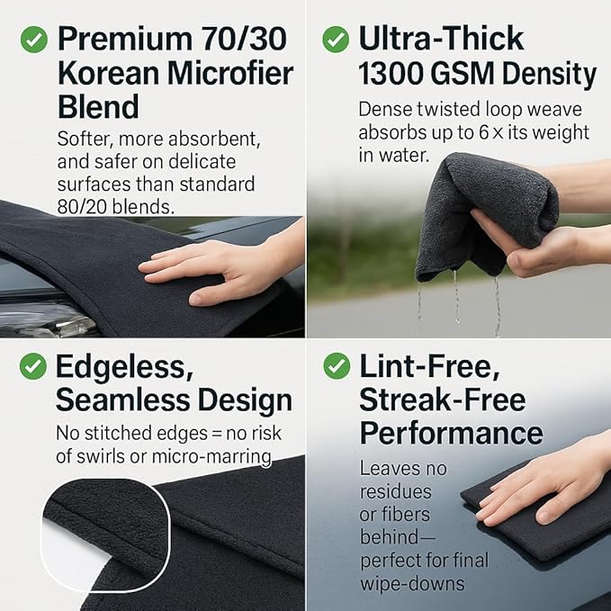 Crystal Clean 1300GSM Microfiber Towels - Image 7