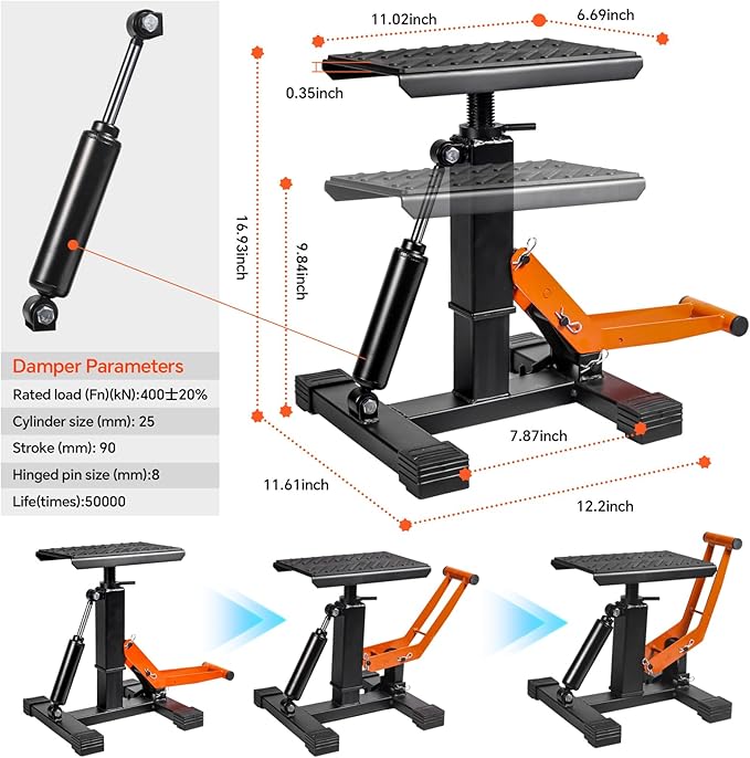 Adjustable Dirt Bike Stand & Powersport Jack 1000LBS Capacity, Heavy Duty - Image 6