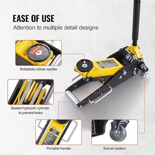 VEVOR Low Profile Floor Jack 2 Ton, Heavy Duty Aluminum Hydraulic Racing Floor - Image 6
