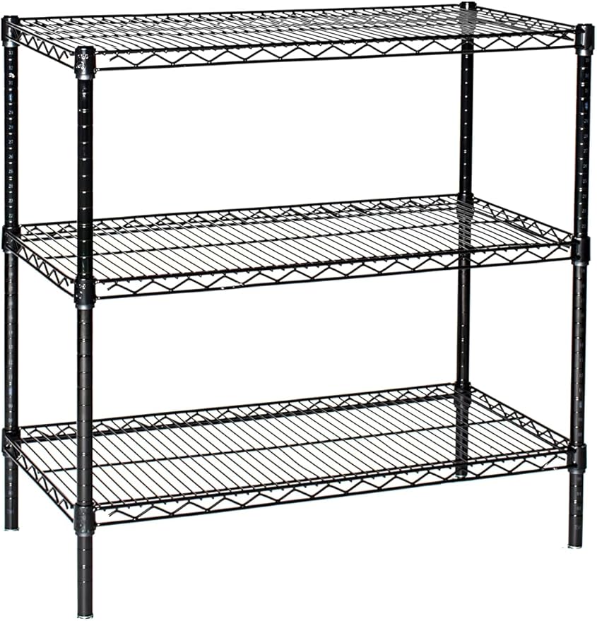 Omega 18" Deep x 42" Wide x 36" High 3 Tier Black Starter Shelving Unit by OmegaProductsCorporation