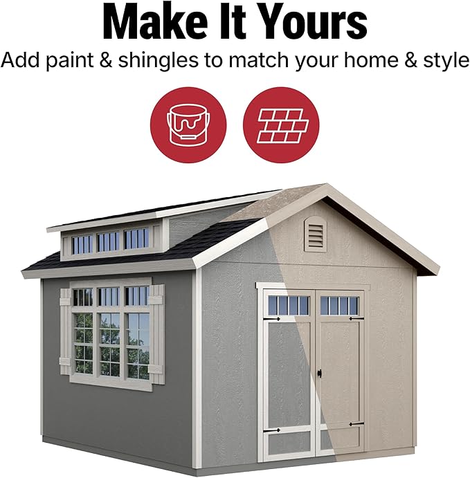 Handy Home Products Windemere 10x12 Do-it-Yourself Wooden Storage Shed - Image 9