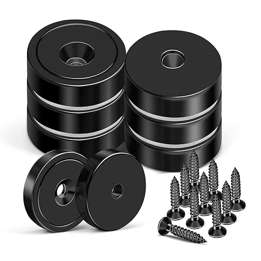 MIKEDE Rare Earth Neodymium Cup Magnets, 70LB Strong, 6 Pack by MIKEDE