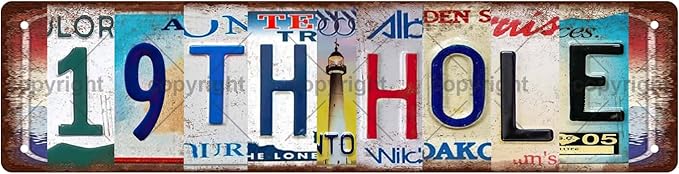 19TH HOLE Space Vintage Metal Tin Street Sign Bar Cafe Garage Cave Home Room by Unknown