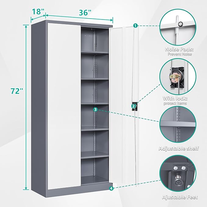 Wide & Deep Metal Storage Cabinet - Image 2