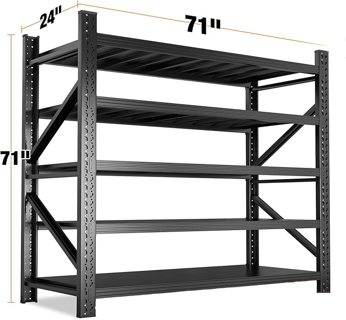 Metal Garage Shelving Unit, Heavy Duty 5-Tier Adjustable Wire Storage Rack - Image 2