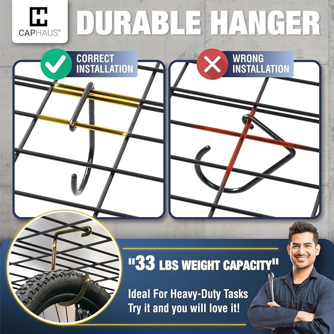 Fencer Wire 48 in. W x 18 in. D Wall Mounted Garage Wall Shelving w/ 2 Hooks - Image 4