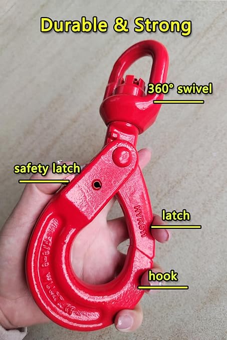 Swivel Self-Locking Hook 17636 lbs Heavy Duty Swivel Lifting Hook Swivel - Image 6