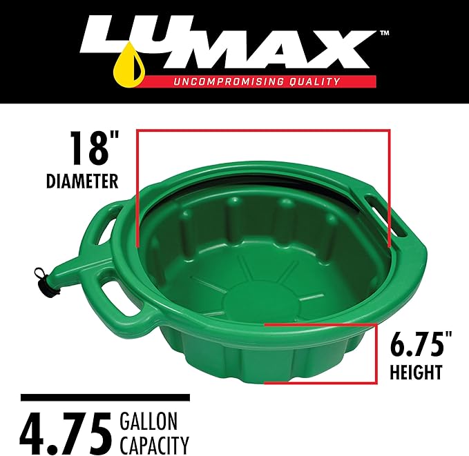 LUMAX Green 3.75 Gallon Plastic Oil Drain Pan - Image 2