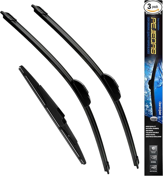 3 Wipers, Front Wiper + Rear Wiper Blades by PEJIDDASWIPERBLADES