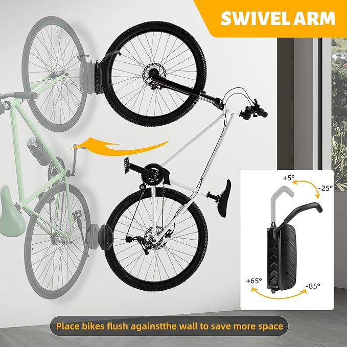 Bike Rack Wall Mount, Garage Wall Bike Rack, Vertical Bike Rack Holds Up to - Image 2
