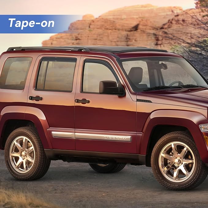 Window Visors Rain Guards for 2008 2009 2010 2011 2012 Jeep Liberty, - Image 3