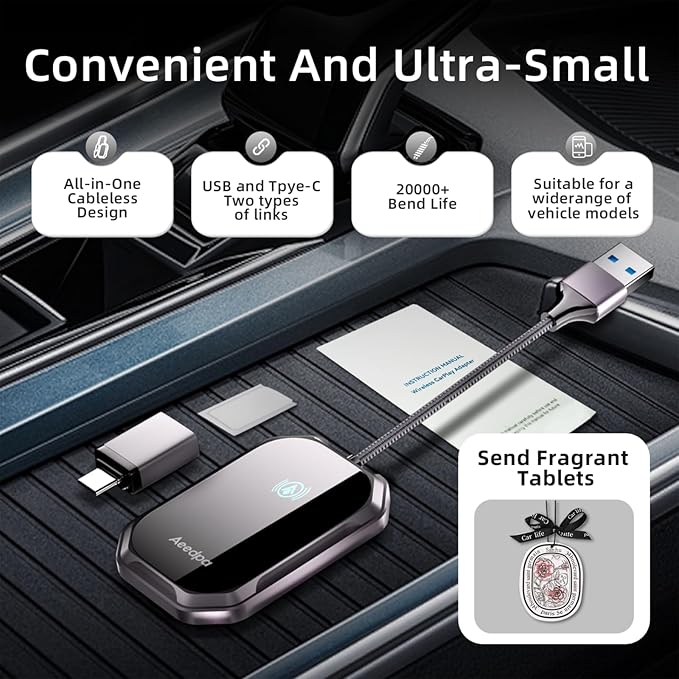 Wireless Android Auto CarPlay Adapter, Touch Connection - Image 8