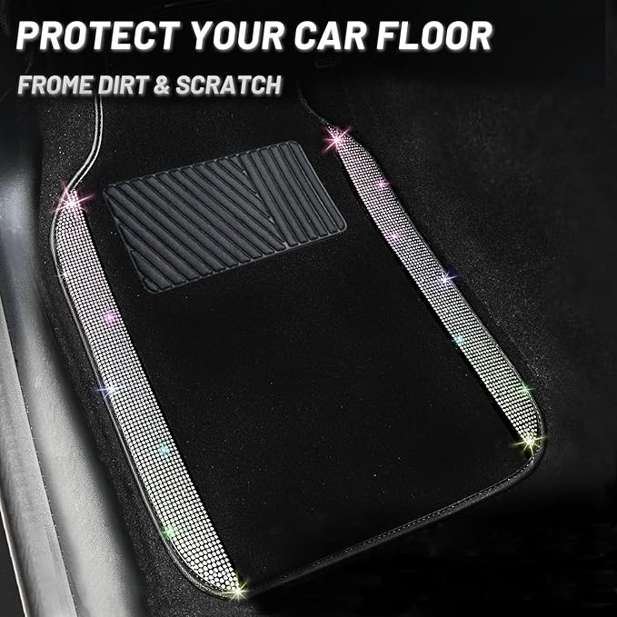 NBTEPEM Multicolor Bling Car Floor Mats Full Set, Universal Fit Most Cars - Image 8