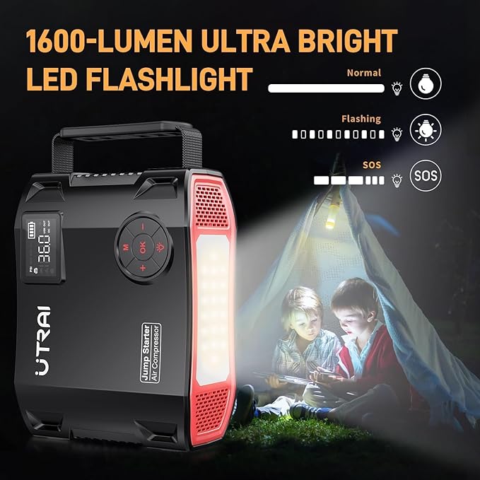 UTRAI Jump Starter with Air Compressor, 6000A 27000mAh Car Starter Jump Box - Image 5
