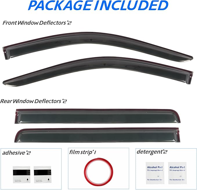 4 PCS Window Visors Deflectors Fit - Image 6