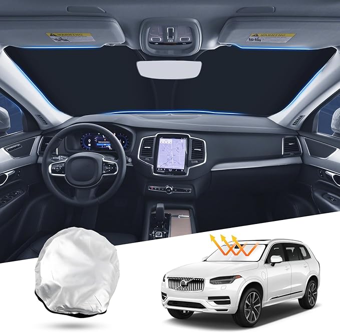 T TGBROS Compatible with 2015-2024 2025 Volvo XC90 Windshield Sun Shade by TTGBROS