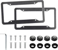 LivTee Carbon Fiber License Plate Frames, 4 Holes Stainless Steel License Plate by LivTee