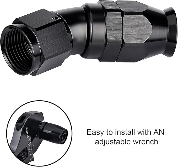 EVIL ENERGY 6AN 30 Degree PTFE One Piece Full Flow End Hose Fitting Aluminum - Image 6