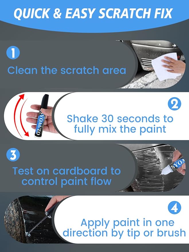 SYOAUTO Gray Car Touch Up Paint Auto Touch Up Paint 0.4 oz Gray Automotive - Image 4
