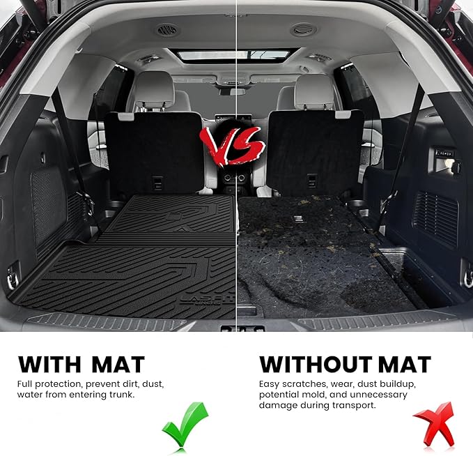 LASFIT Trunk & Backrest Mat for Ford Explorer 2020-2025, Custom Fit All Weather - Image 3
