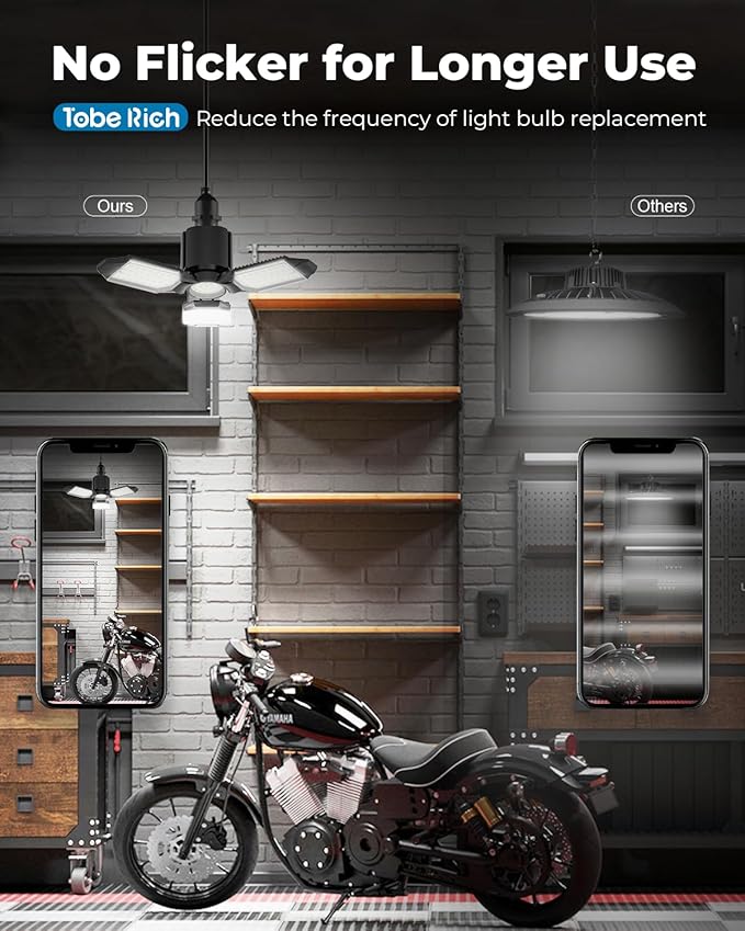 LED Garage Lights 4 Pack, 8000LM Shop Lights - Image 4