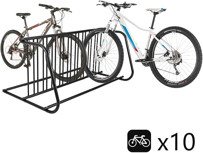 Commercial Floor Bike Rack Stand-10 Bike Rack, Dual Slot Size and Dual-Side - Image 6