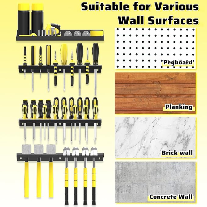 Wall Mount Screwdriver Organizer, Pliers Holder, Hammer Rack, Metal Storage - Image 7