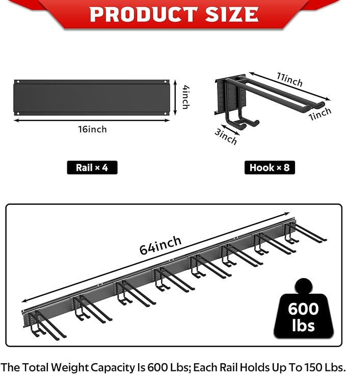 Ultrawall Ski Rack, Wall Mounted Ski Storage - Image 2