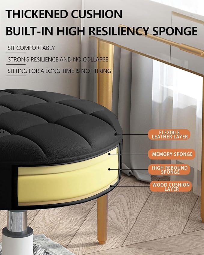 Small Chair Round Rolling Stool - Image 6
