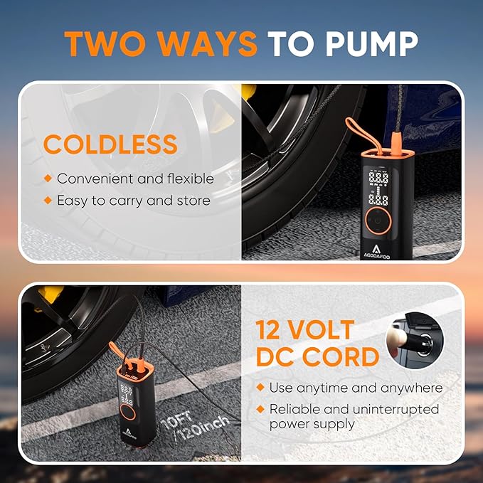 Tire Inflator Portable Air Compressor, 4X Faster 150 PSI Inflation Air Pump - Image 2
