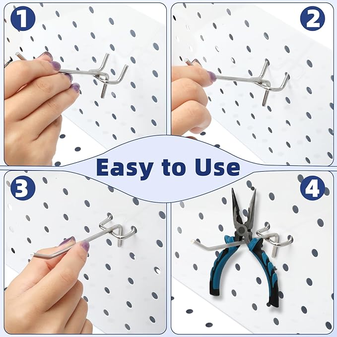 100 Pack Pegboard Hooks Heavy Duty 2 4 6 Inch Pegboard Hooks 1/8 Stainless - Image 4