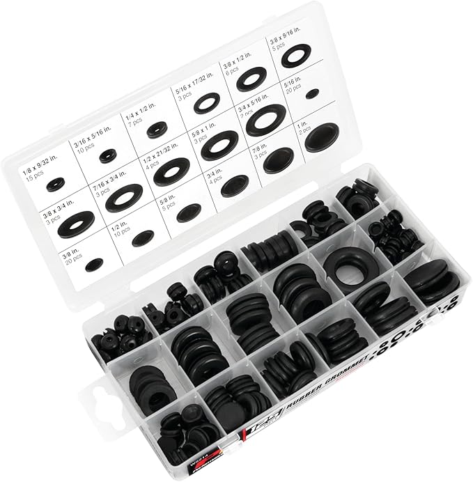 Performance Tool W5214 125pc Rubber Grommet Assortment in Organizer Case by PerformanceTool