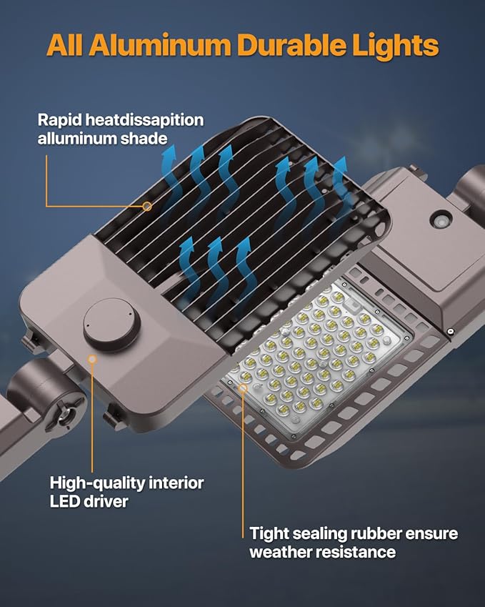 Parking Lot Light 200W 30, 000LM Slip Fitter Led Street Pole Light - Image 4